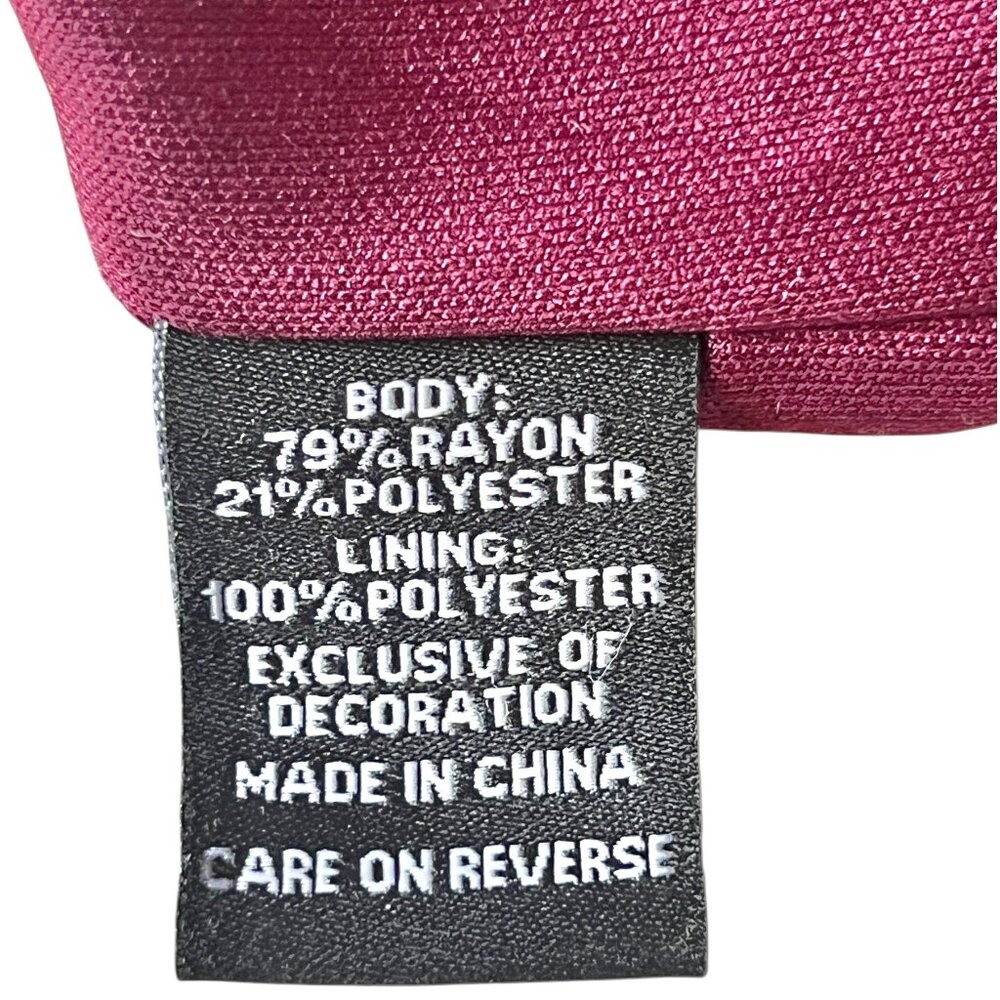 Womens 2X Maroon High/Low Dress By Ai  Diamond bodice Pattern Crinkle Fabric - Picture 16 of 16